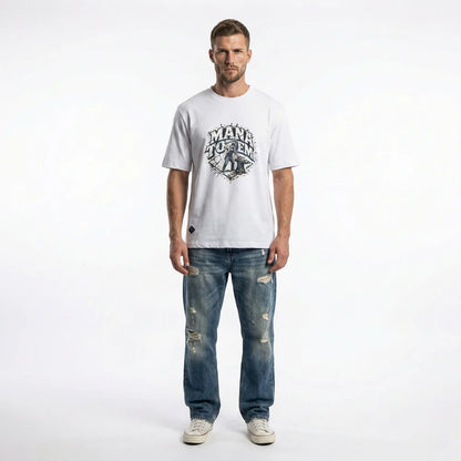 Hautfreundliches Herren T Shirt Mit Worker Motiv Aus Hochwertiger Baumwolle