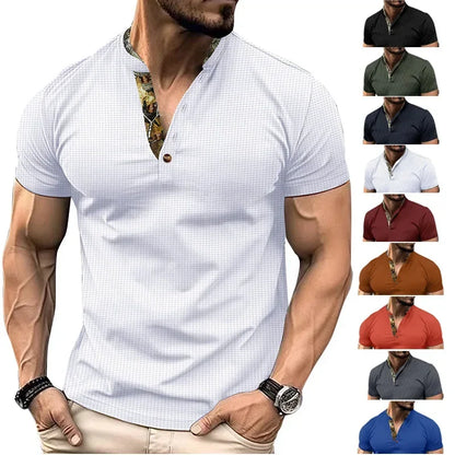 Herren-Polo-T-Shirt mit kurzen Ärmeln und Knopfleiste – große Größen, ideal für den Sommer