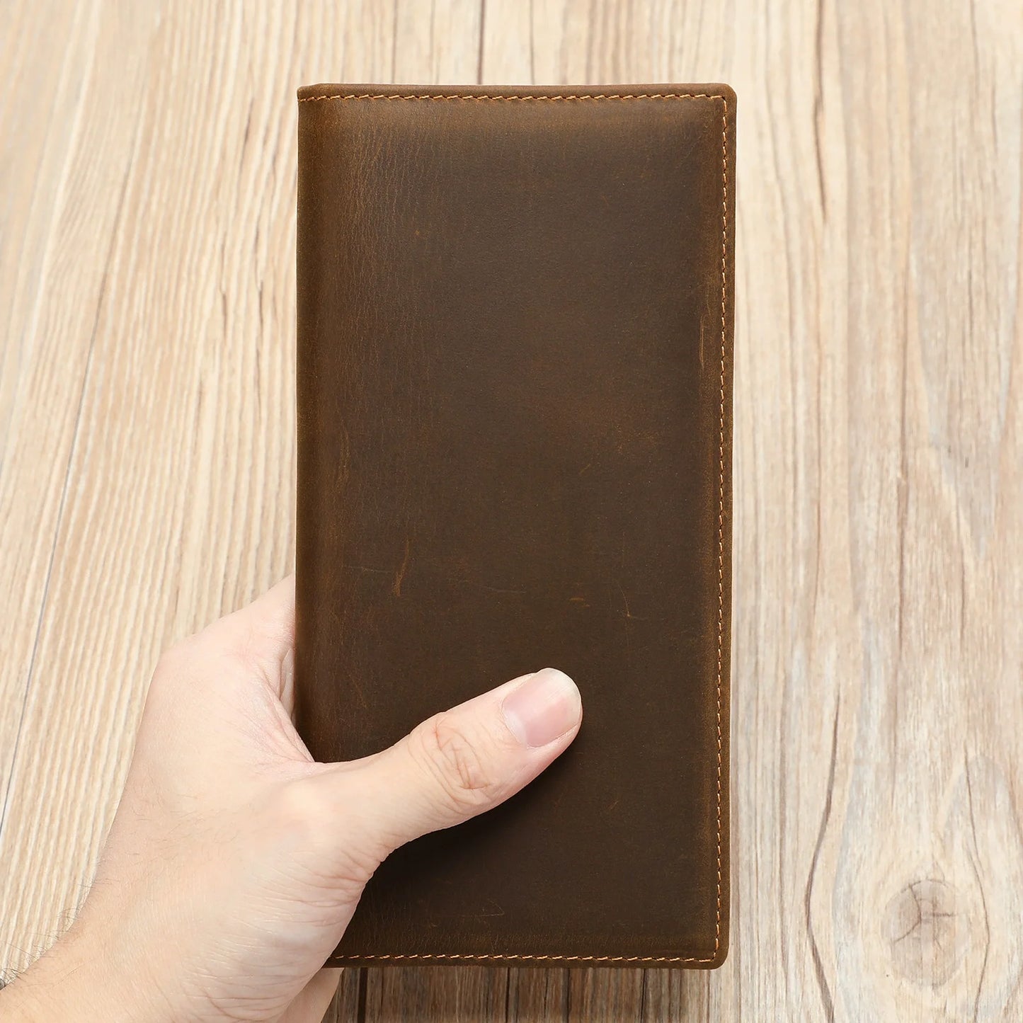 Unisex Geldbörse Clutch Mit RFID-Schutz Und Mehrfachen Kartenfächern Aus Echtem Leder Mit Telefonfach