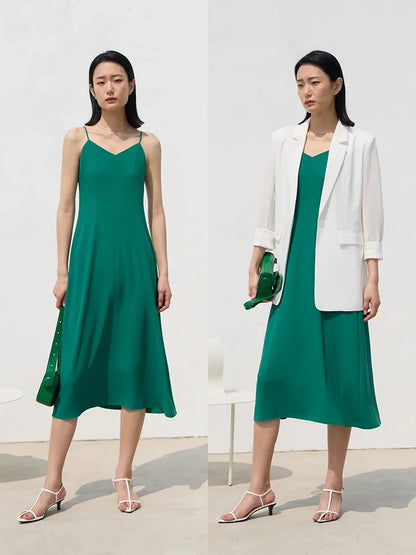 Schlankes Damen Chiffon Kleid Mit Elegantem V Ausschnitt