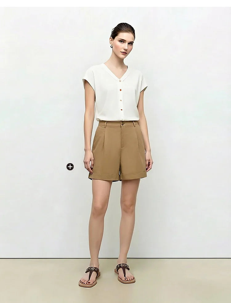 Damen V-Ausschnitt Cardigan Crop Kurzarm Viskose Sommer