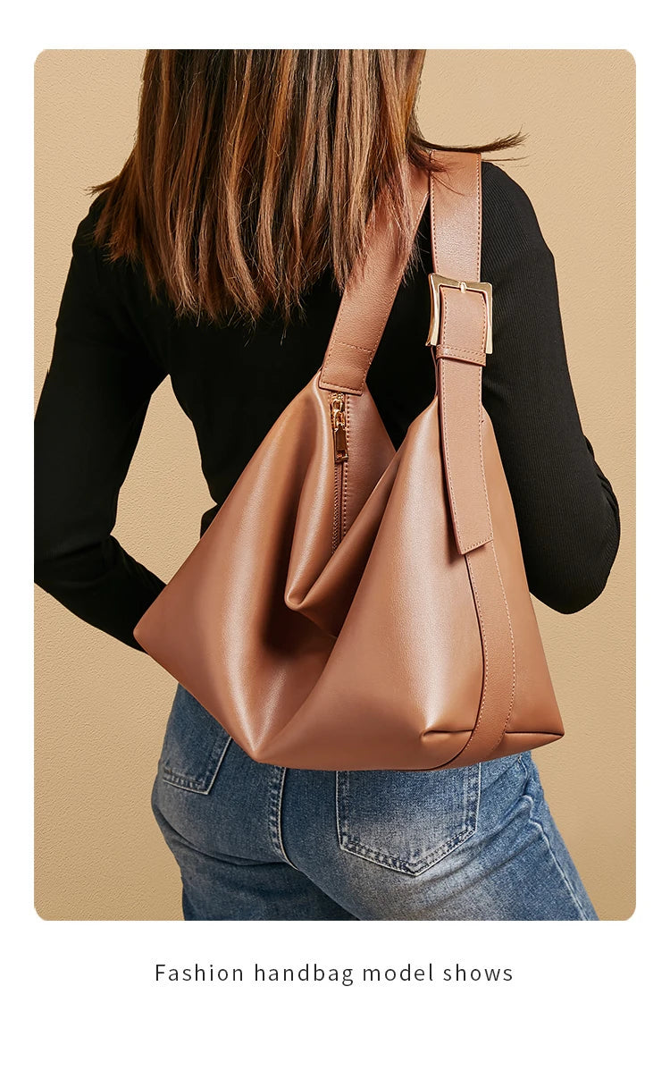 Damen Tote Tasche aus Split-Leder mit großem Fassungsvermögen Crossbody