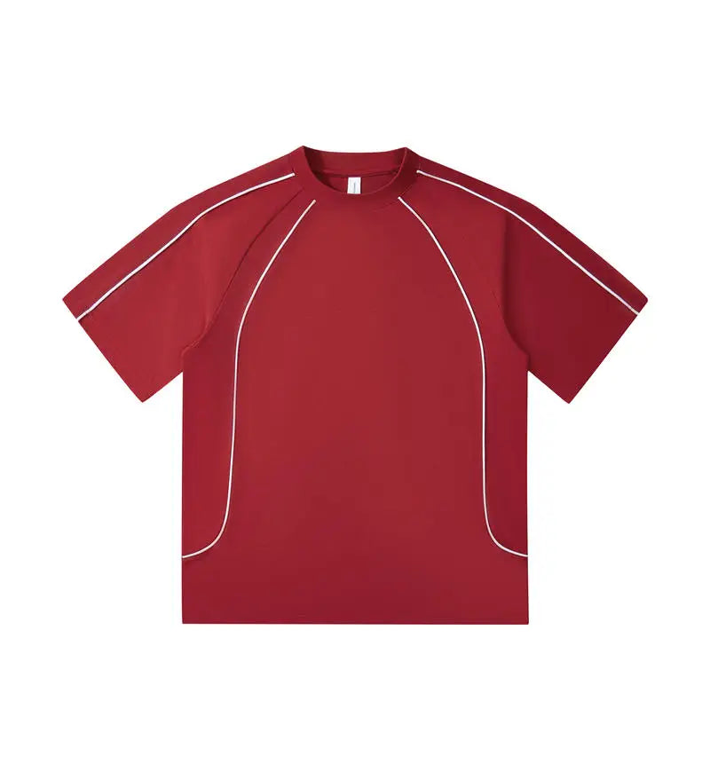 Herren T-Shirt aus 100 Prozent Baumwolle mit Kontrastlinie und Übergröße