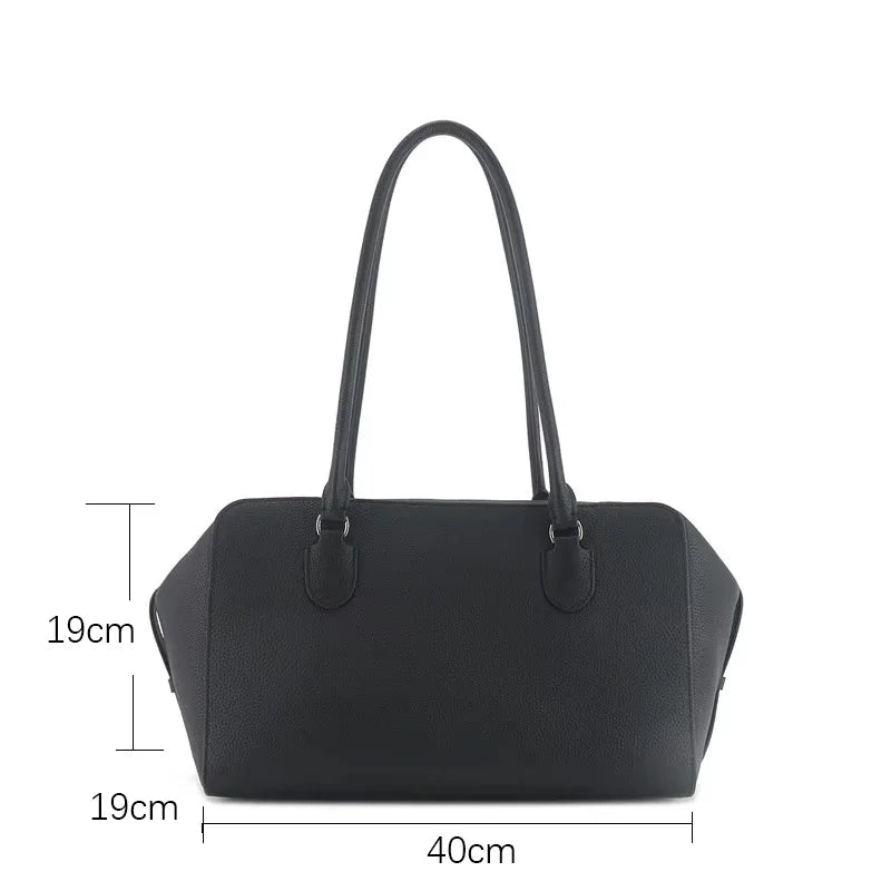 Top-Handle-Tasche aus Oberleder | Große Kapazität, Arbeitsbegleiter