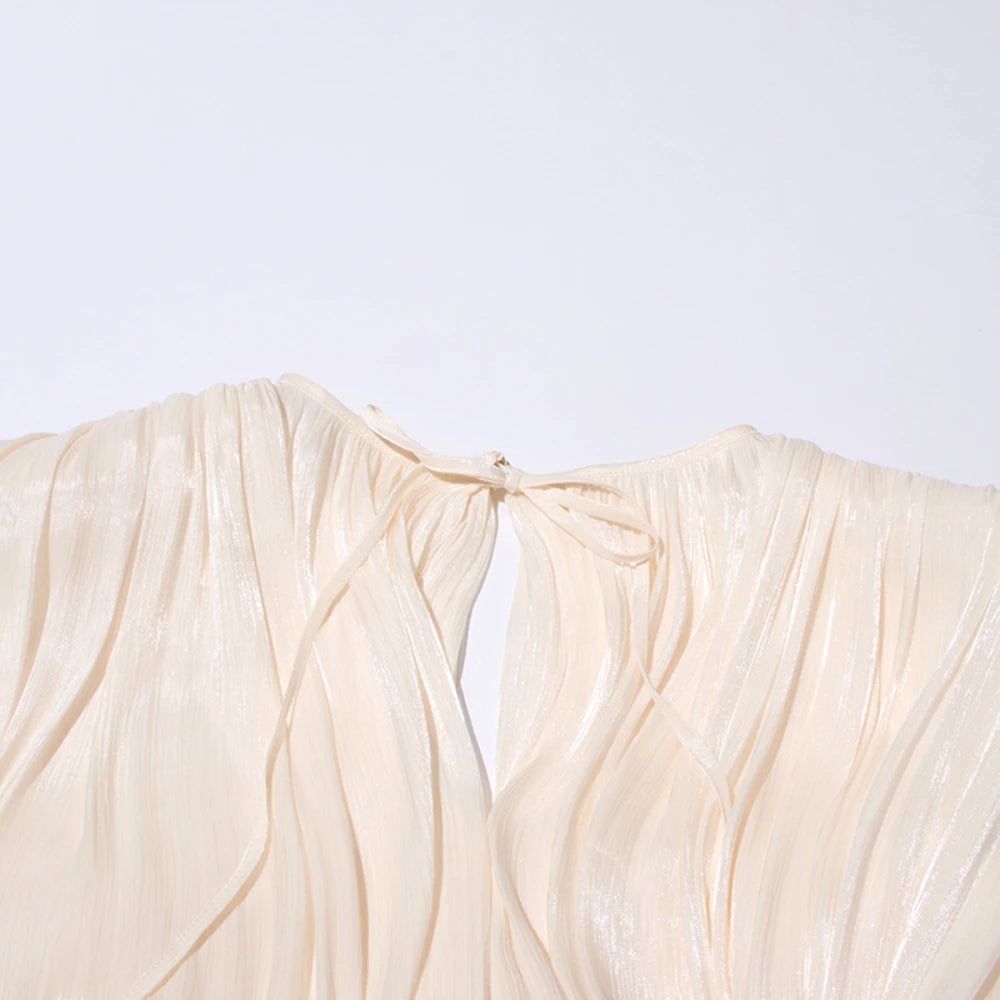 Elegantes Damen-Tunikakleid mit Rundhalsausschnitt, langen Ärmeln und Patchwork-Design