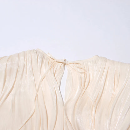 Elegantes Damen-Tunikakleid mit Rundhalsausschnitt, langen Ärmeln und Patchwork-Design