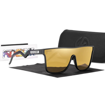 Sonnenbrille Einteiler übergroß polarisiert gebogene Gläser Herren