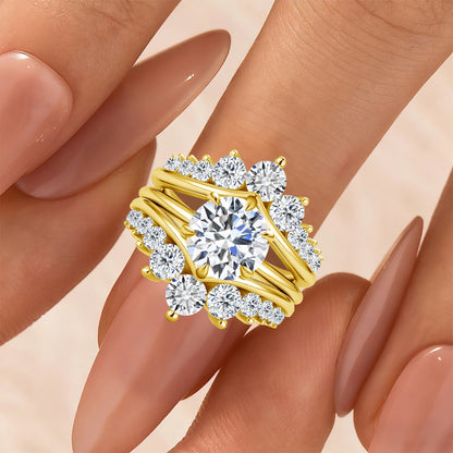 Damen-Verlobungsring-Verstärker aus Sterling Silber mit Moissanit Stein für funkelnde Hochzeiten
