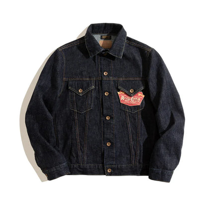 Herren Jeansjacke Vintage 14,8 Unzen Denim Klassisch Slim Fit Mantel