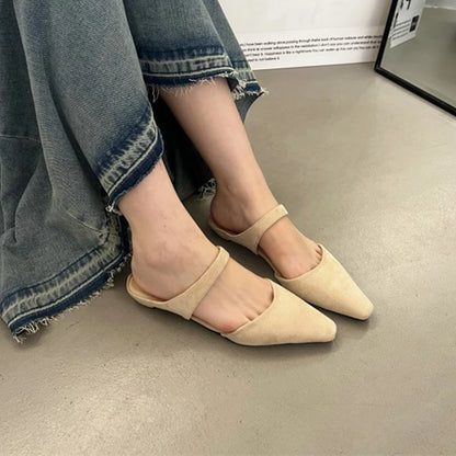 AIYUQI Frauen Maultiere 2025, Frühjahr Neue Closed Toe Frauen Maultiere Spitz Halbe hausschuhe Für Frauen Niedrigen absätzen Mode weibliche Hausschuhe