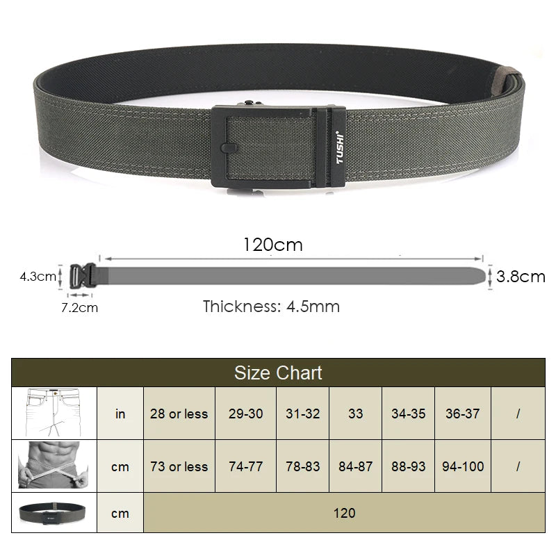 Unisex-Taktischer Gürtel aus 1100D Nylon mit Zinklegierung-Schnalle und Schnellverschluss 3,8 cm Breite