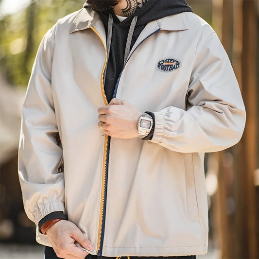 Herren Coach Jacken Herbst Winddichte Faltenresistente Kollision Reißverschluss Streetwear