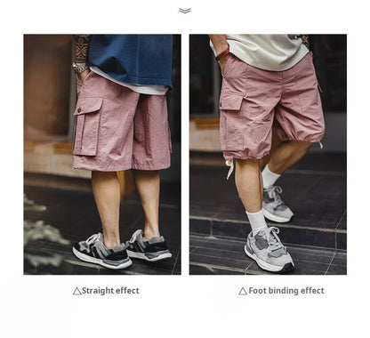 Herren Cargo-Shorts aus schnelltrocknendem Material mit elastischer Taille für den Sommer