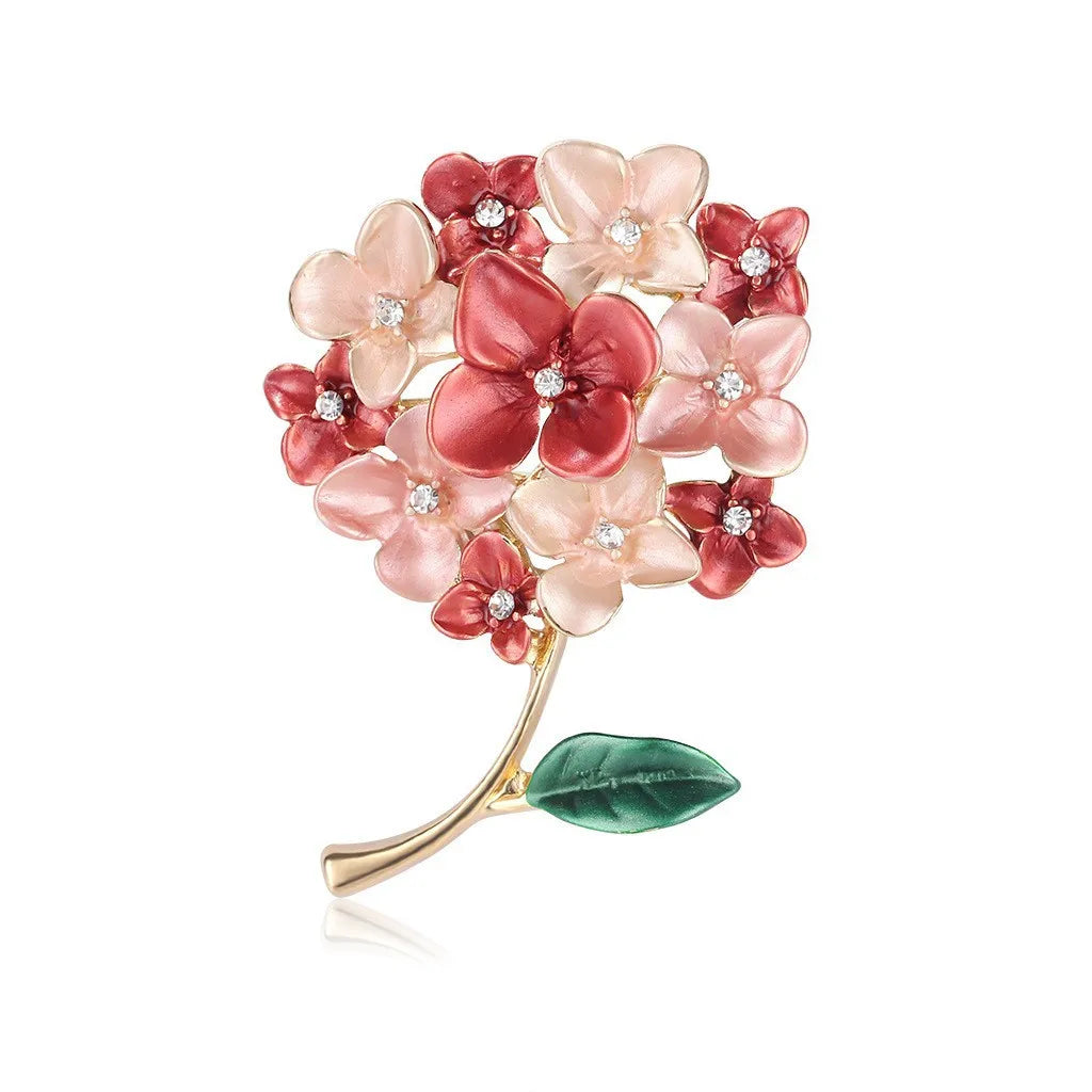 Brosche Blume Emaille Strass Anstecknadel vielseitig Damen