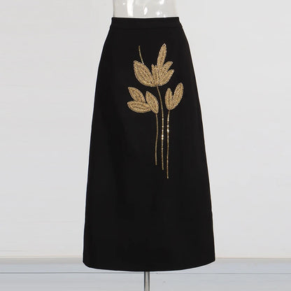 Minimalistisches Damen-Kleid mit Reverskragen, langen Ärmeln und hohem Bund – Patchwork-Design und lockere Passform