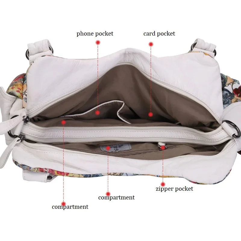 Damen-Schultertasche mit großzügiger Kapazität und durchdachtem Innenaufbau für Smartphone und Geldbörse