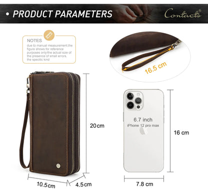 Herren Echtleder Clutch Vintage Business Geldbörse Kartenhalter Reise Büro Geschenk