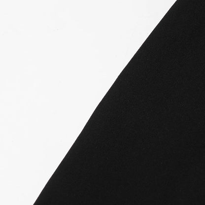 Minimalistisches Damen-Kleid mit Reverskragen, langen Ärmeln und hohem Bund – Patchwork-Design und lockere Passform