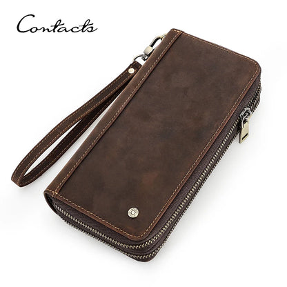 Herren Echtleder Clutch Vintage Business Geldbörse Kartenhalter Reise Büro Geschenk