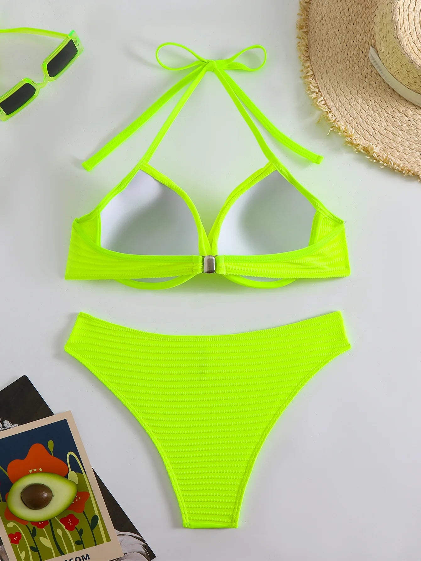 Glamouröses Damen-Bikini-Set mit Push-up-Effekt und glänzendem Design – perfekt für den Strand oder Pool