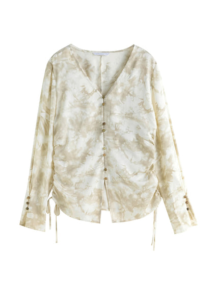 Leichte Damen-Chiffonbluse mit Blumenmuster und eckigem Ausschnitt – Kurzarm-Sommeroberteil