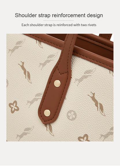 Damen-Handtasche aus PU-Leder mit großer Kapazität und Reißverschluss für Alltag und Freizeit