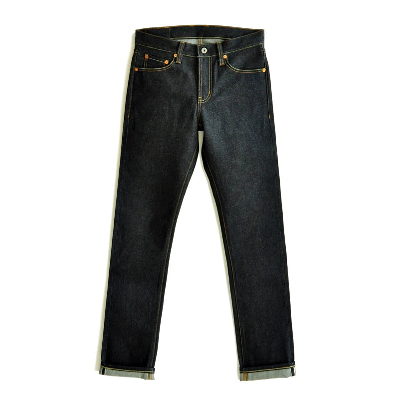 Herren Jeans aus Selvedge Denim mit schmaler Passform und Reißverschluss