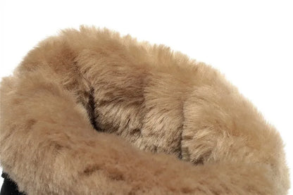 Damen Schnee Stiefel aus echtem Leder mit warmem Wollfutter