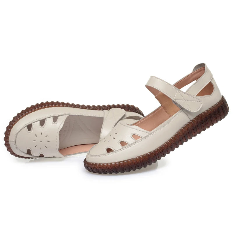 AIYUQI 2025 neue frauen sandalen Flache sohlen nicht-slip hohl frauen schuhe Sommer große-größe weibliche sandalen