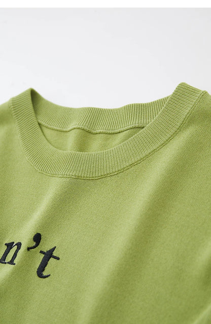 Damen Top im Minimalismus-Stil mit O-Ausschnitt und kontrastierenden Farben