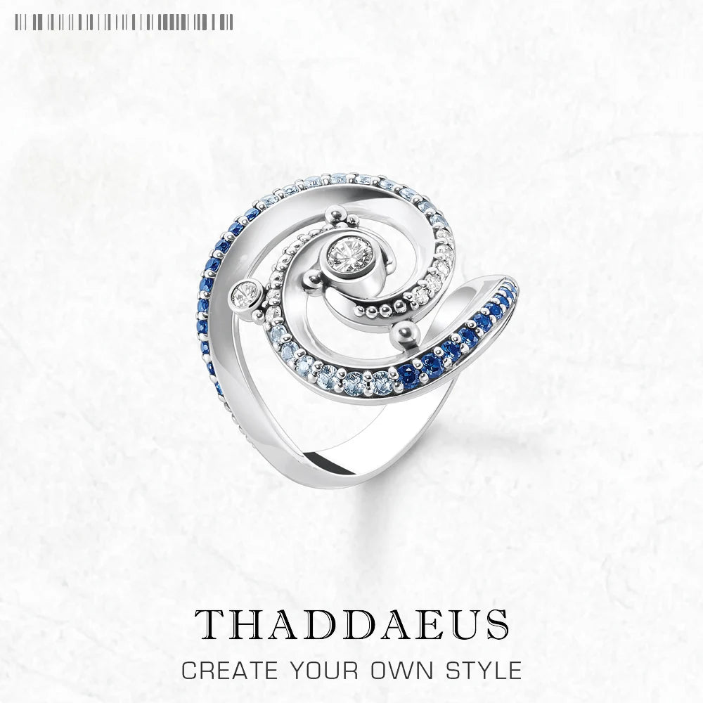 Damen-Ring Welle romantisch massiv Sommer aus Sterlingsilber