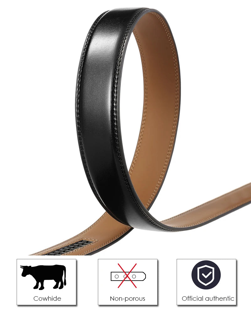 Herren-Gürtel Aus Echtem Leder Mit Automatik-Schnalle Für Anzug Und Business, 31 mm Breite