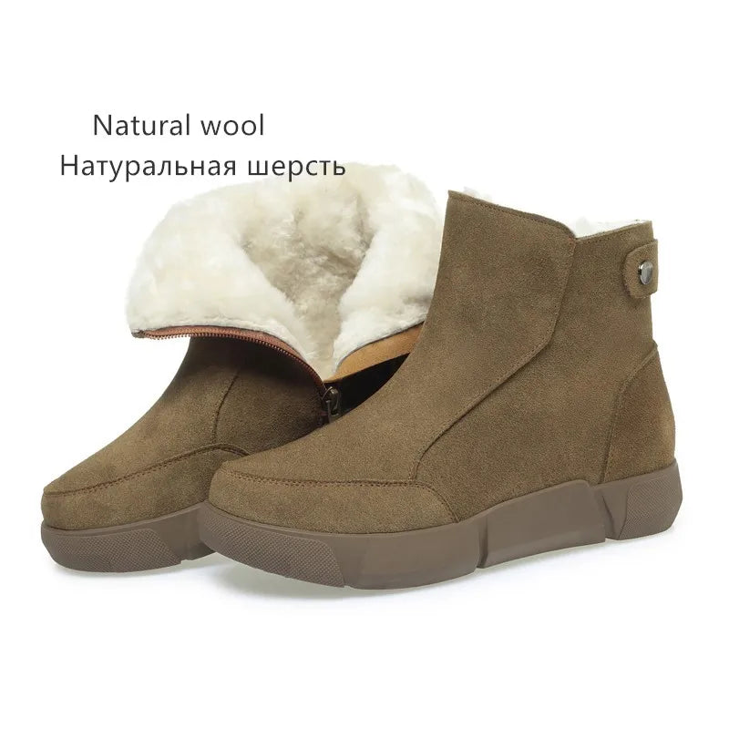 AIYUQI Snow Boot Women 2025 Winter New Suede Genuine Leather Women Short Boots Natural Wool Warm Non-slip Women's Ankle Boots