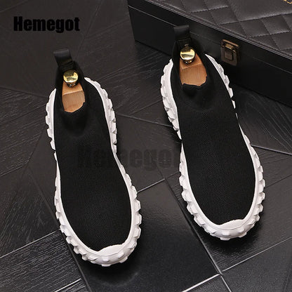 Tire Sole Sneakers Men's Breathable Mesh Casual Shoes Thick Soled Sports Shoes Thick-Soled Lightweight Increased Males Shoes