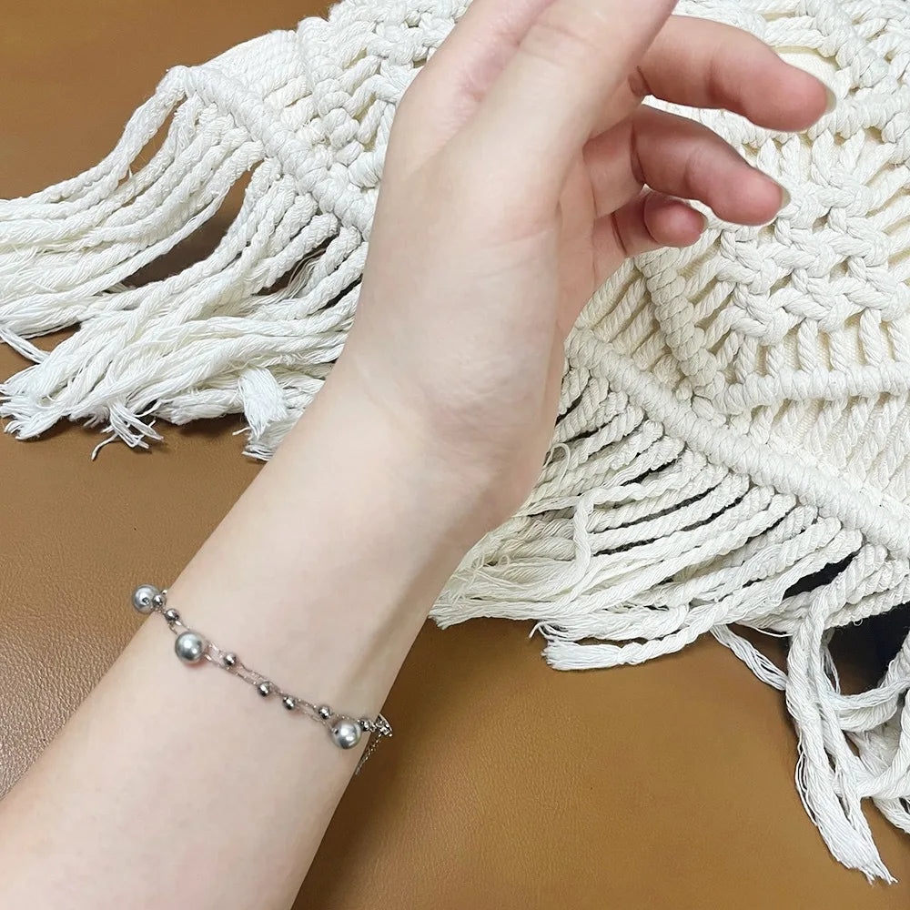 Damen-Armband mit Glasperle aus Titanstahl
