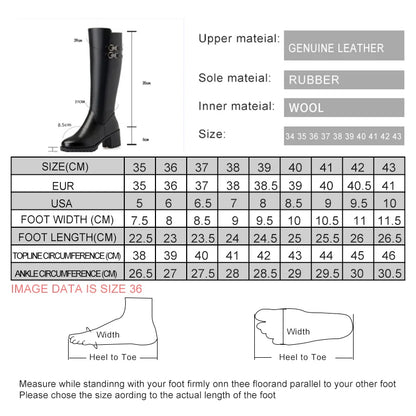 AIYUQI Women Genuine Leather Winter Wool 2025 New High Heel High Boots Big Size 41 42 43 Warm Snow Boots Women