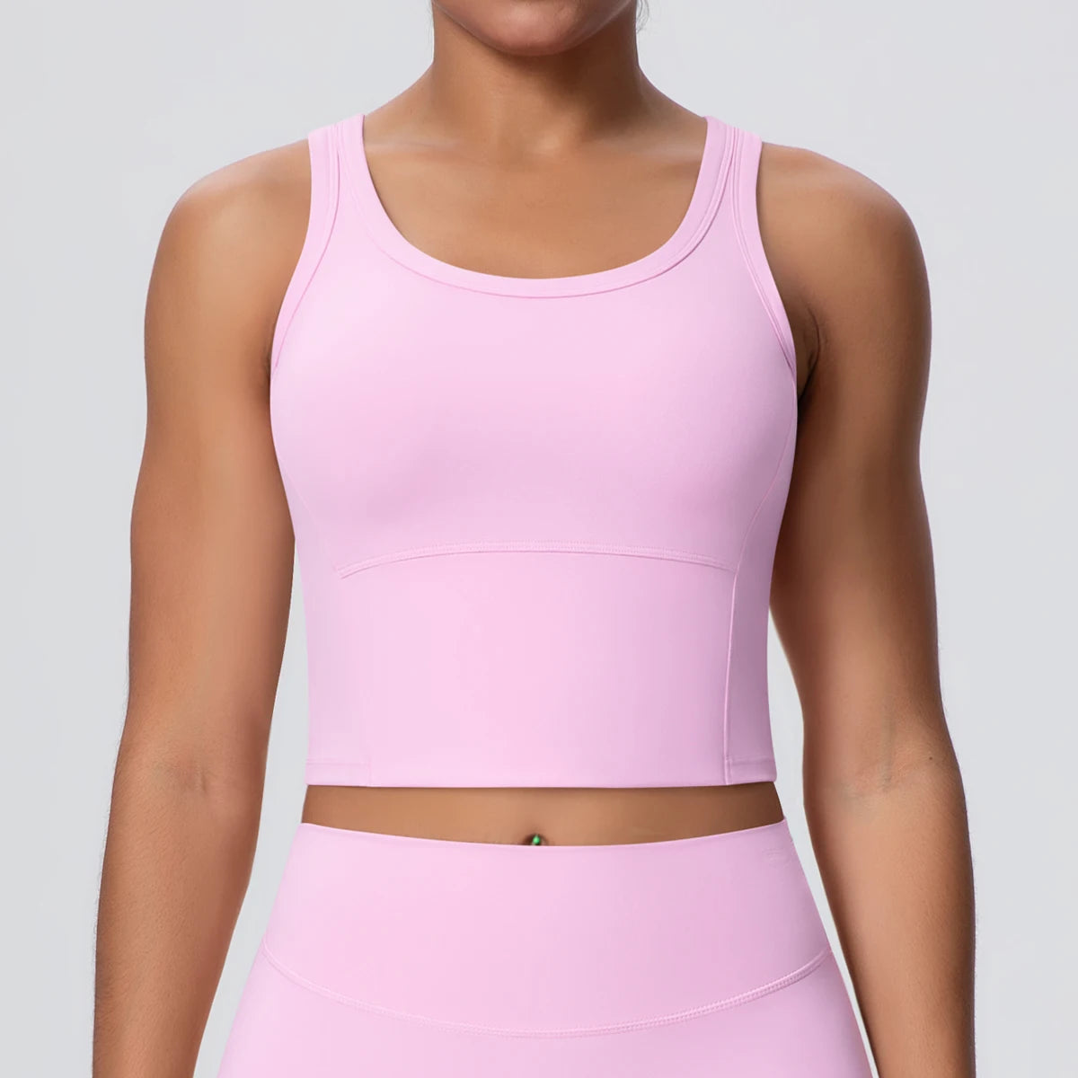 Sporttop mit Polstern, nahtlos, rosa