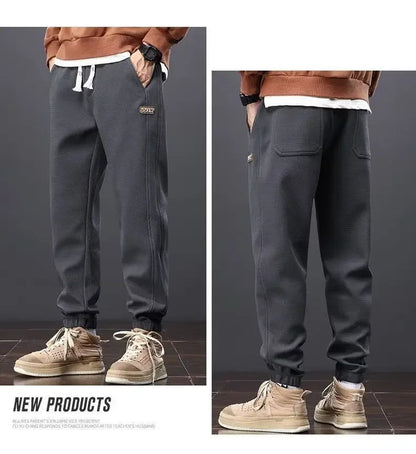 Lange Herren-Sporthose im koreanischen Stil – vielseitige, gerade geschnittene Freizeithose mit lockerer Passform und Kordelzug für junge Leute