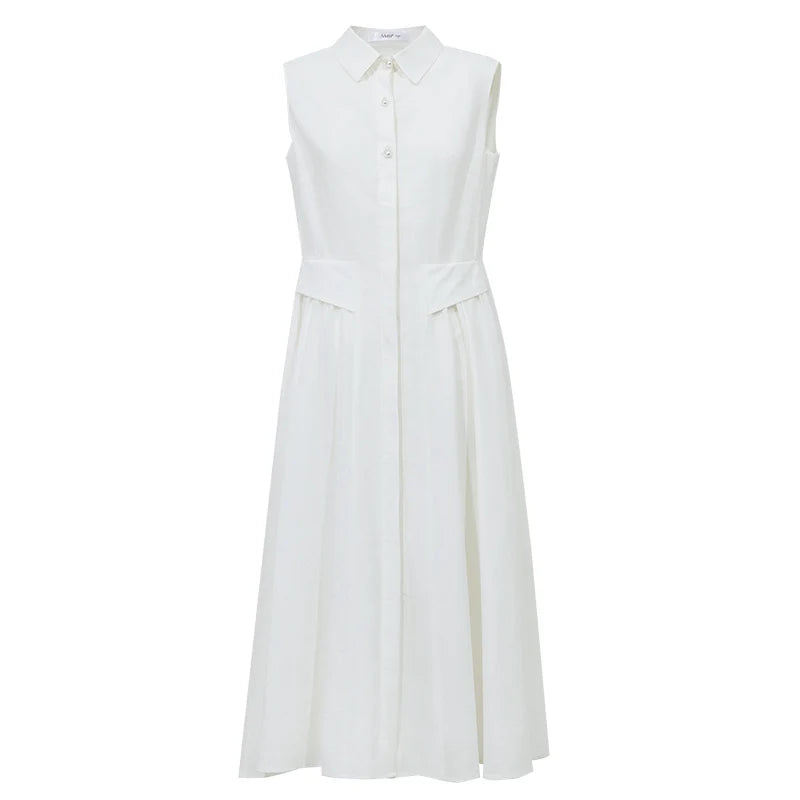 Elegantes Langes Damen Kleid Slim Fit Mit Kragen Für Büro