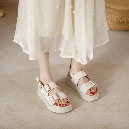 AIYUQI Frauen Sandalen Große Größe Sommer Neue Strand Sandalen Mädchen Dicke Sohle Mode Offene spitze Römischen frauen Schuhe