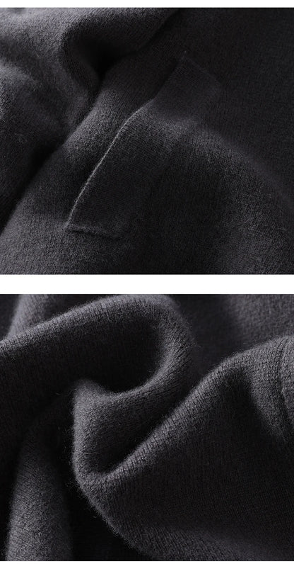 Herbst Winter 100% Hohe Qualität Wolle Strickjacke männer Revers Dicken Zipper Casual Pullover Große Größe Kaschmir Stricken Jacke Männer tops