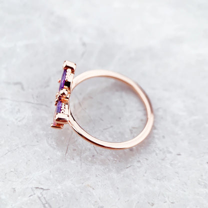 Damen-Ring Libelle Roségold trendig aus Sterlingsilber
