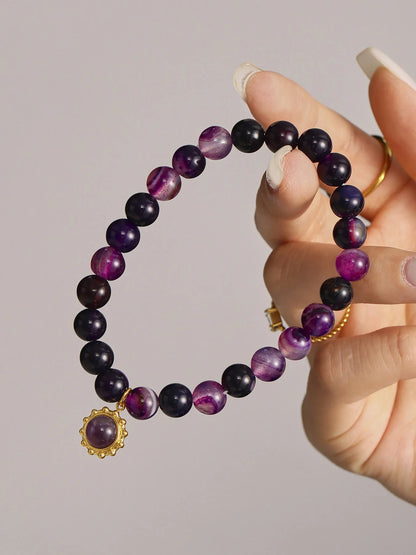 Damen-Armband mit Achat-Naturstein aus Edelstahl