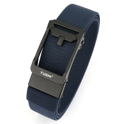 Herren-Gürtel Elastischer Nylon-Gürtel Mit Automatischer Metallschnalle Verstellbare Länge