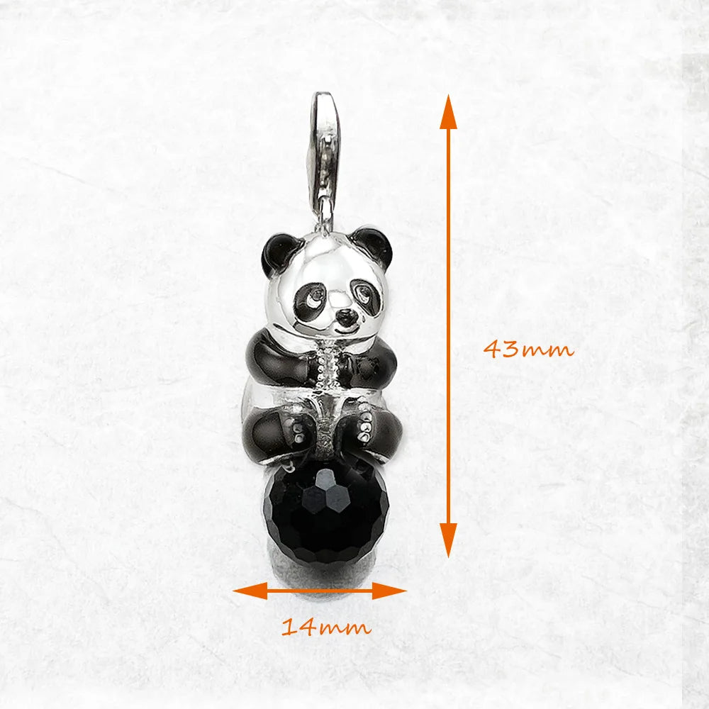 Damen-Anhänger Panda mit Kristall niedlich aus Sterlingsilber