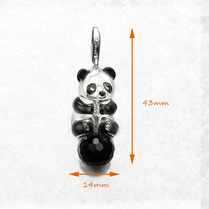 Damen-Anhänger Panda mit Kristall niedlich aus Sterlingsilber
