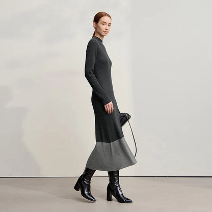Elegant Damen Strickkleid Mit Halbkragen Für Winter Schlank Und Bequem