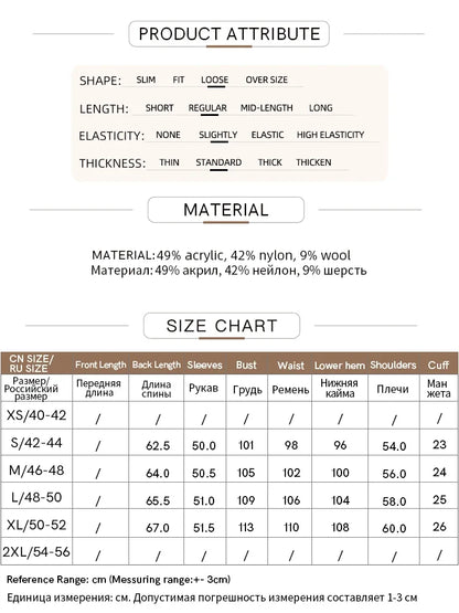 Produktattribute-Tabelle: Material, Elastizität und Größenübersicht