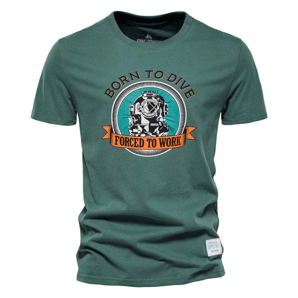 Herren T-Shirt aus Baumwolle mit hochwertigem Druck im lässigen Stil
