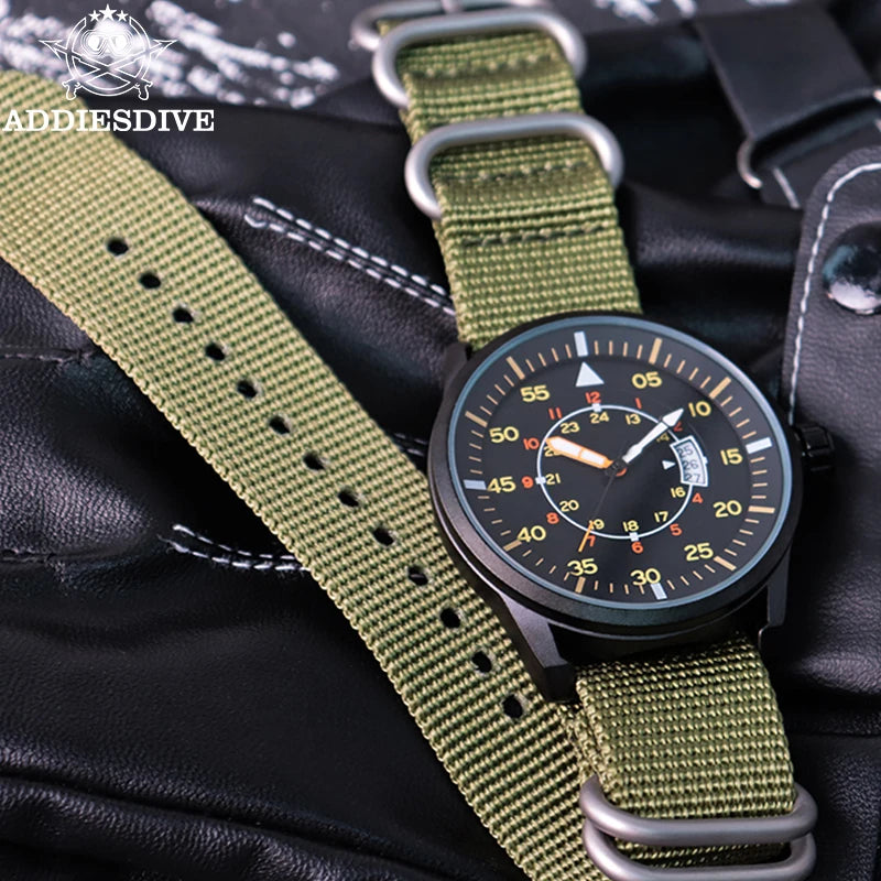 Herren-Quarzuhr mit Nylonarmband für Alltag und Freizeit